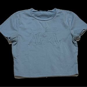 light Blue cropped tee